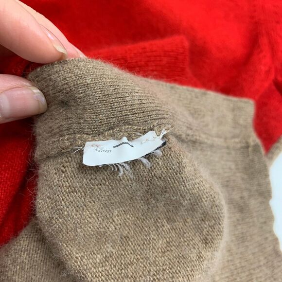 J Crew Sweater Womens S Small Red Brown Elbow Patches Buttons Detail Wool Blend - Picture 11 of 13